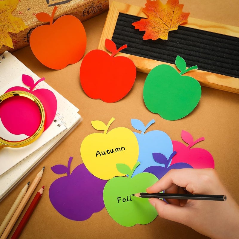 Geyee 108 Pcs Thanksgiving Paper Apple Cutouts Classroom Bulletin Board Cut Outs Assorted Fall Cutouts Apples Die Cuts for Teachers DIY Projects Craft School Party Decor(Colorful,3.5 Inch) - Image 3